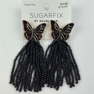 COPY - GORGEOUS! SUGARFIX by Baublebar Black Butterfly Beaded Earrings!!! NWT